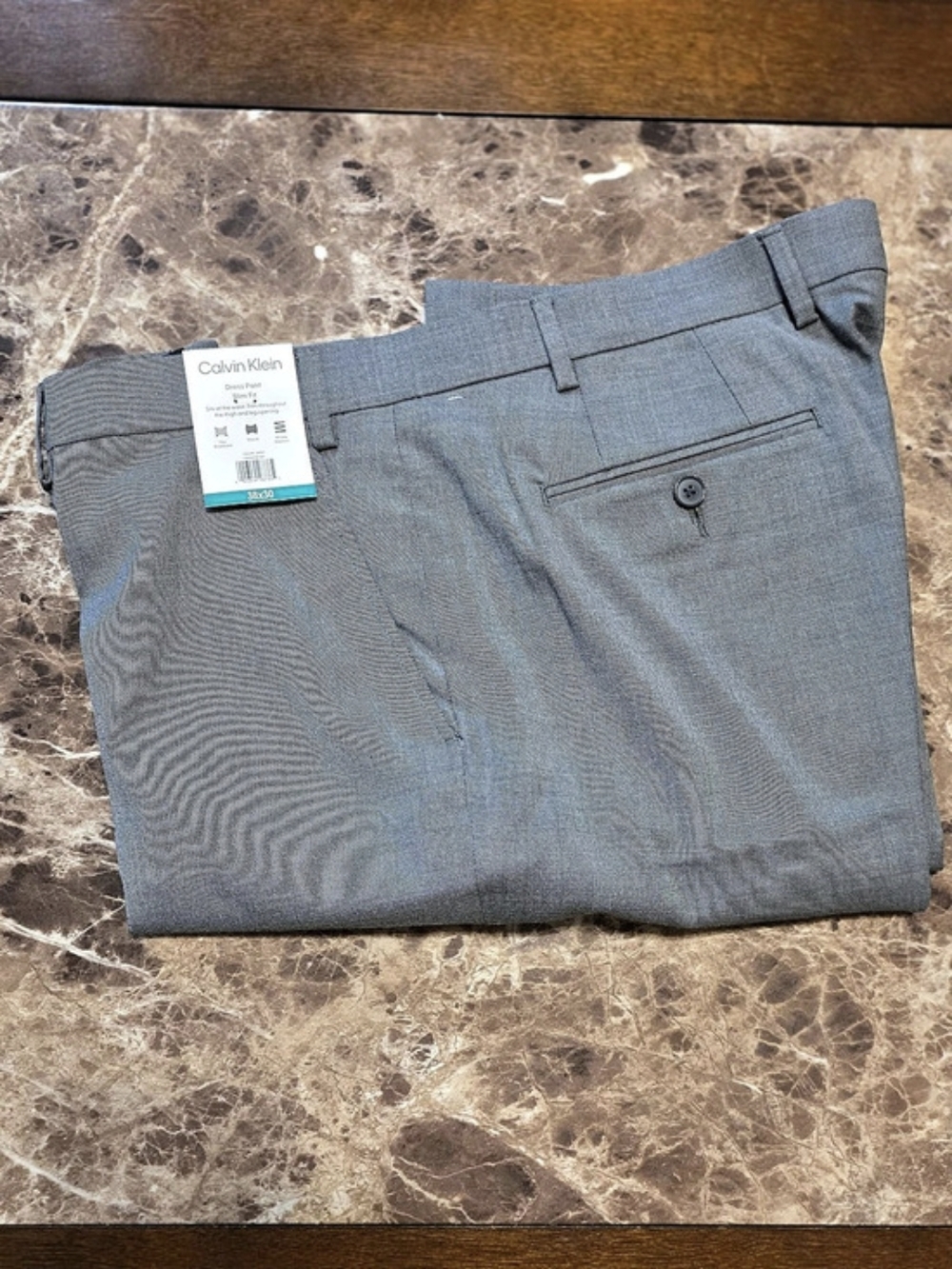 Calvin Klein Slim Fit Dress Pant Gray Waist 38x30